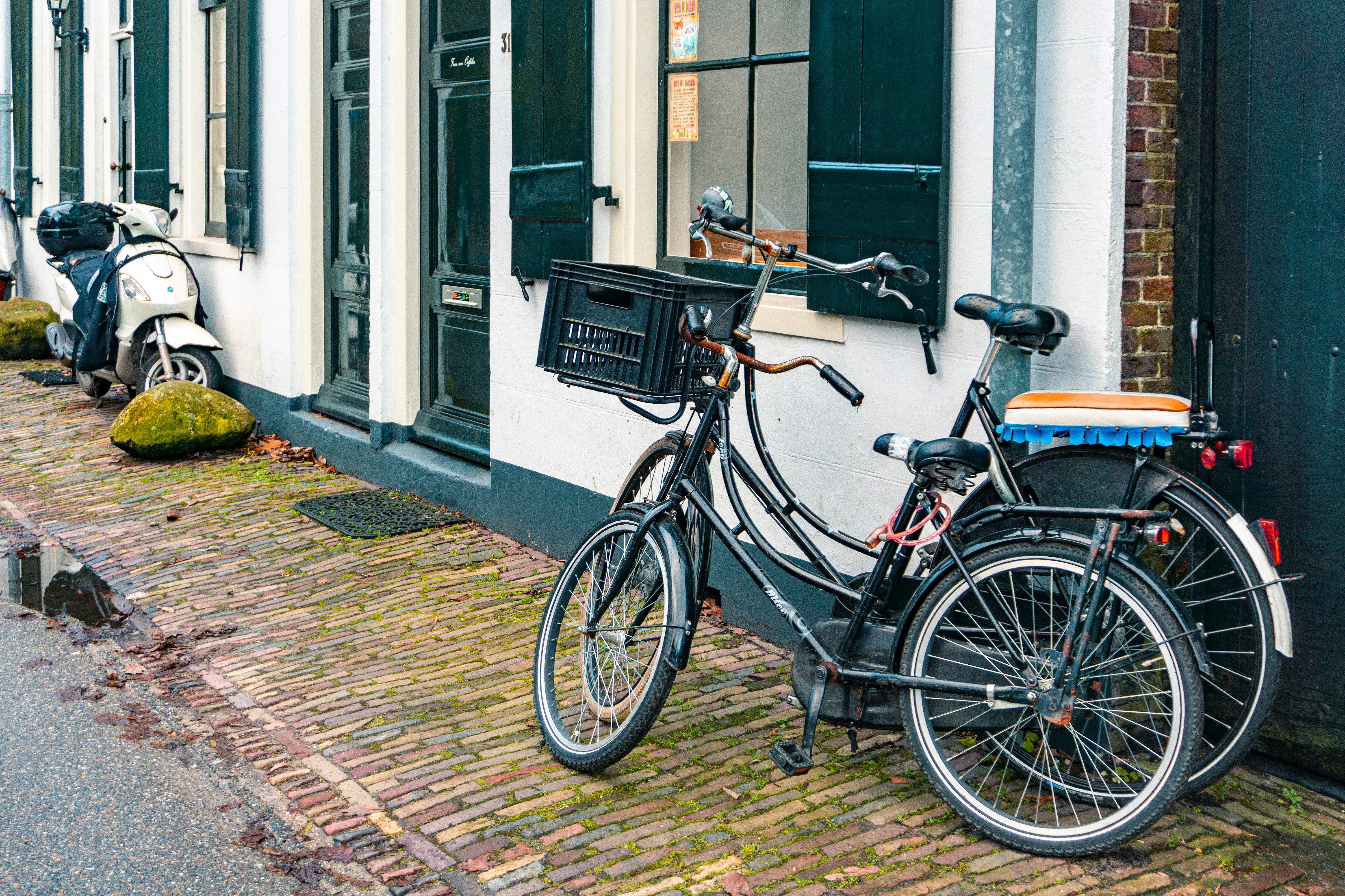 parked bikes beside street